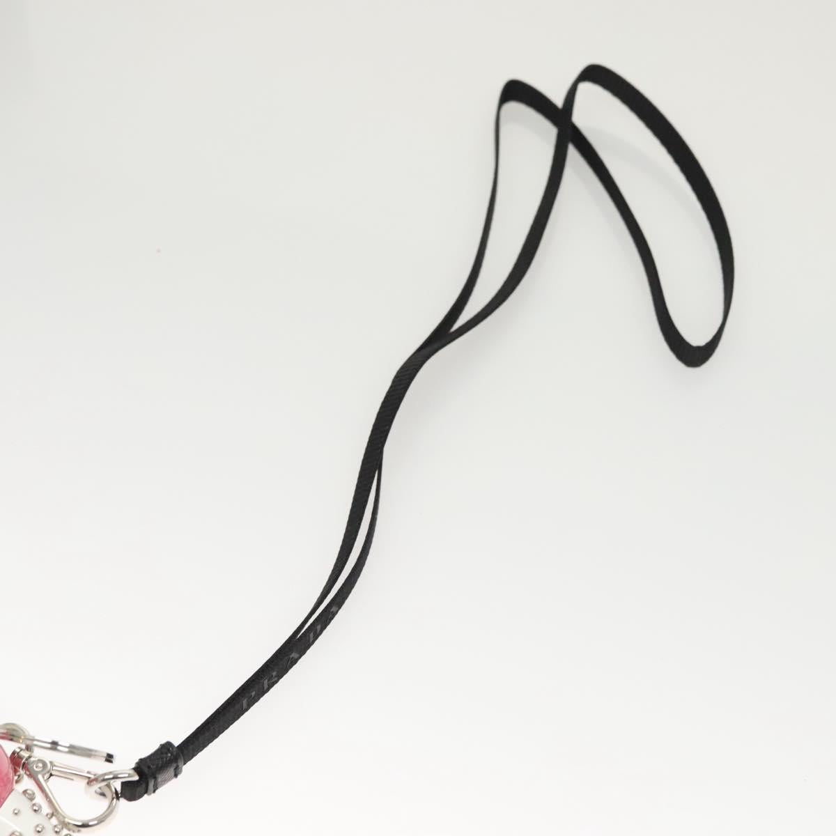 PRADA Key Holder metal Pink Auth 118867M