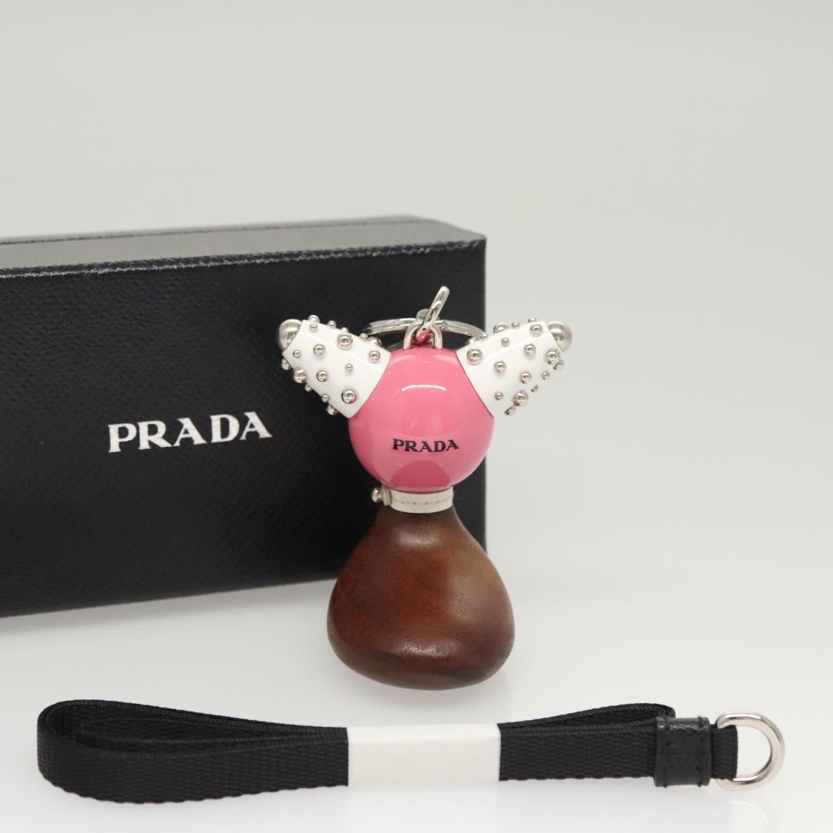 PRADA Key Holder metal Pink Auth 118867M