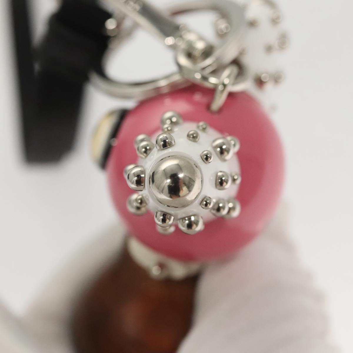 PRADA Key Holder metal Pink Auth 118867M