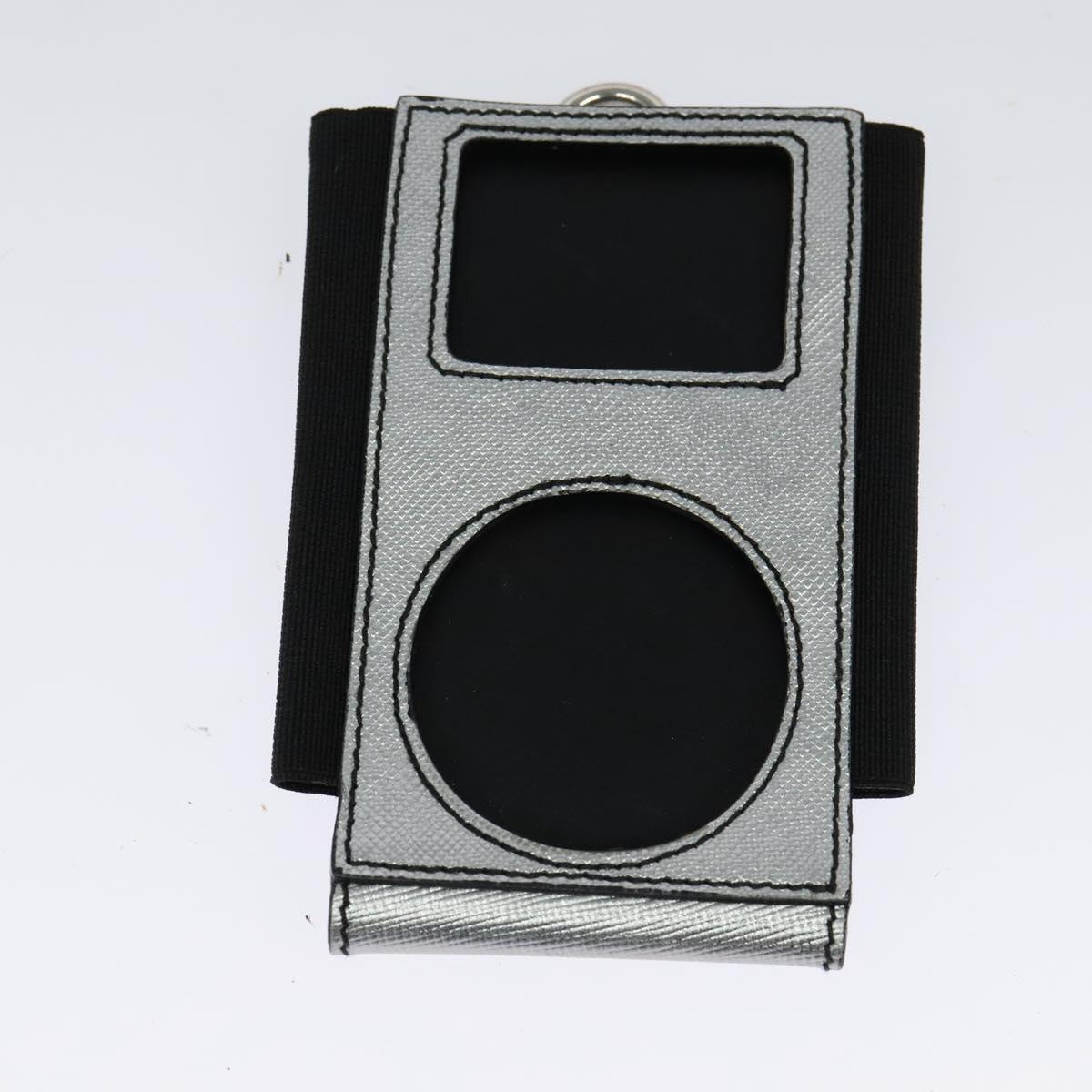 PRADA Pouch Safiano leather 2Set Gold Silver Auth 118868