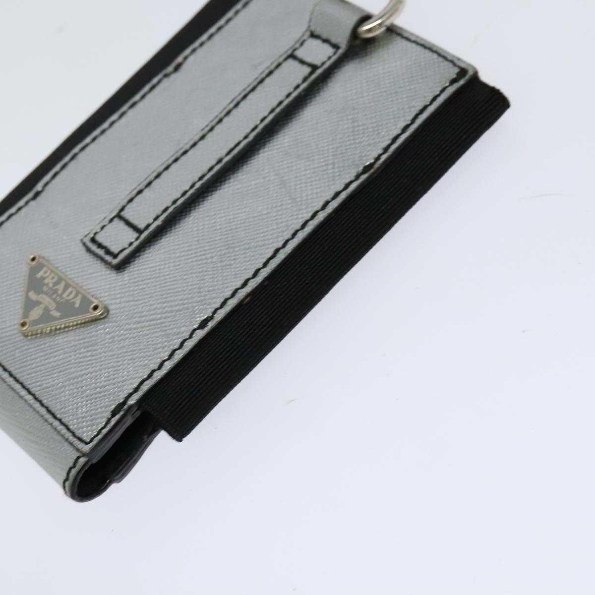 PRADA Pouch Safiano leather 2Set Gold Silver Auth 118868