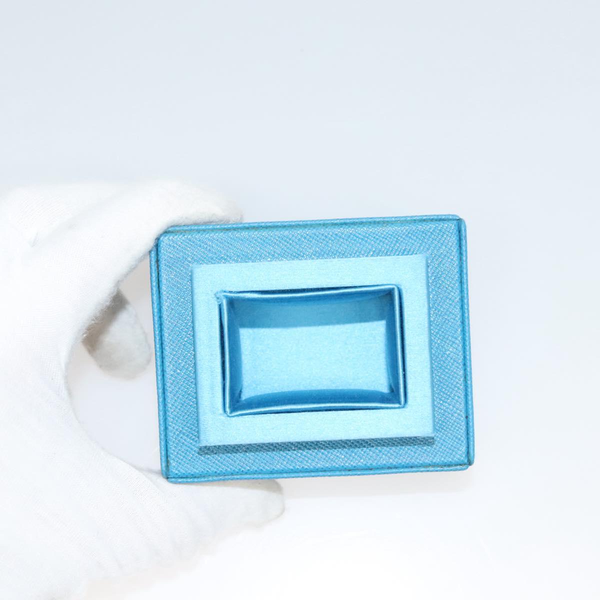 PRADA Cosmetic Pouch Leather Blue Auth 118869M