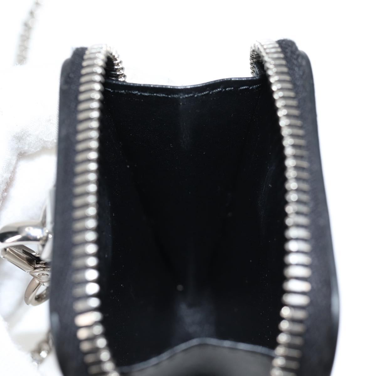 PRADA Necklace Strap Pouch Triangle Panel Silver Tone Auth 118871M