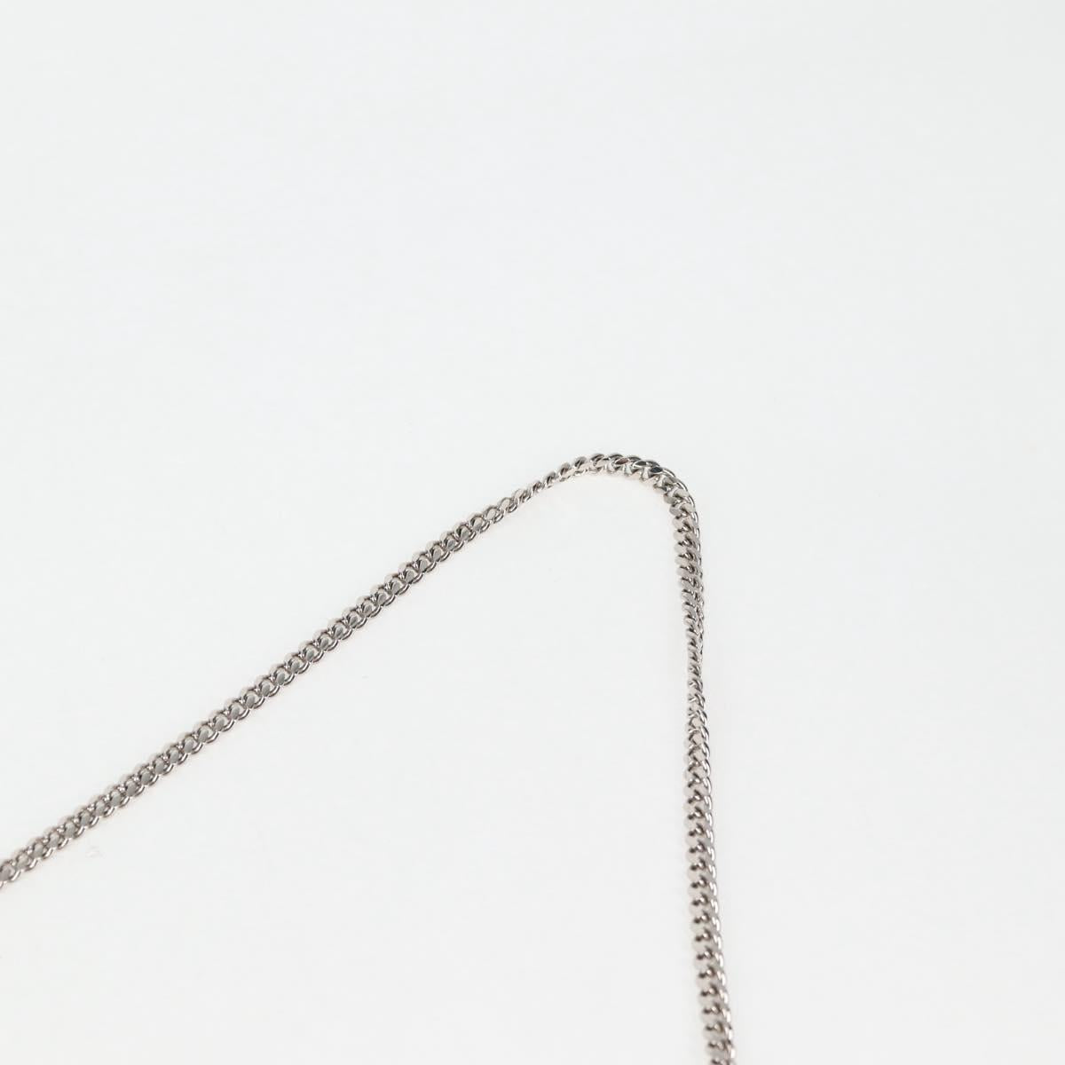 PRADA Necklace Strap Pouch Triangle Panel Silver Tone Auth 118871M