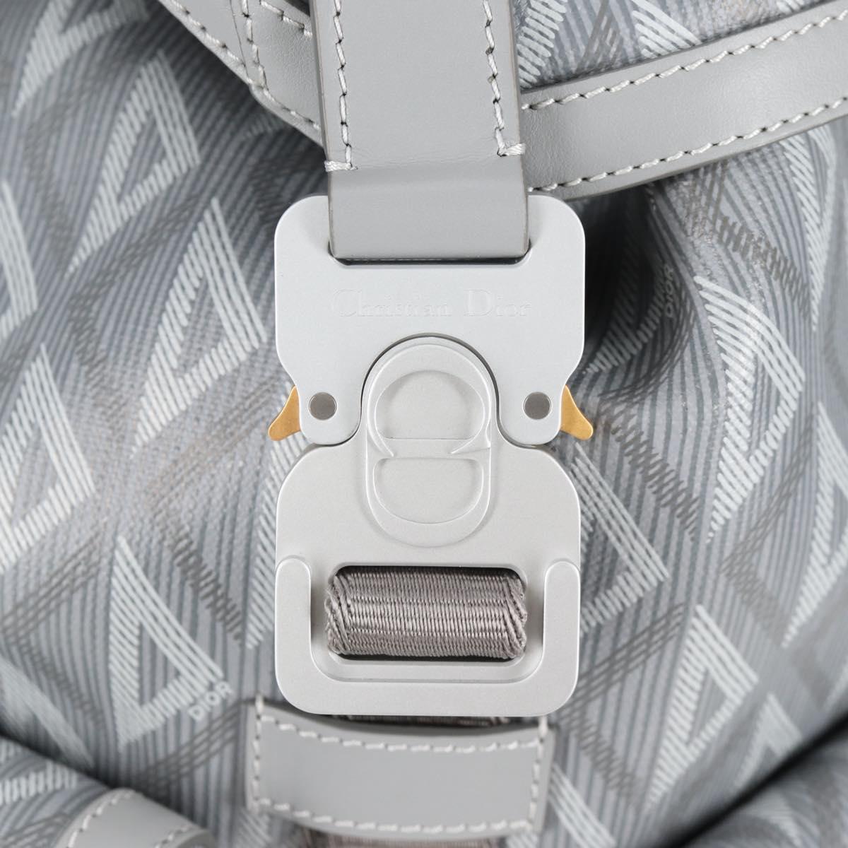 Christian Dior CD Diamond Backpack PVC Gray Auth 118893M