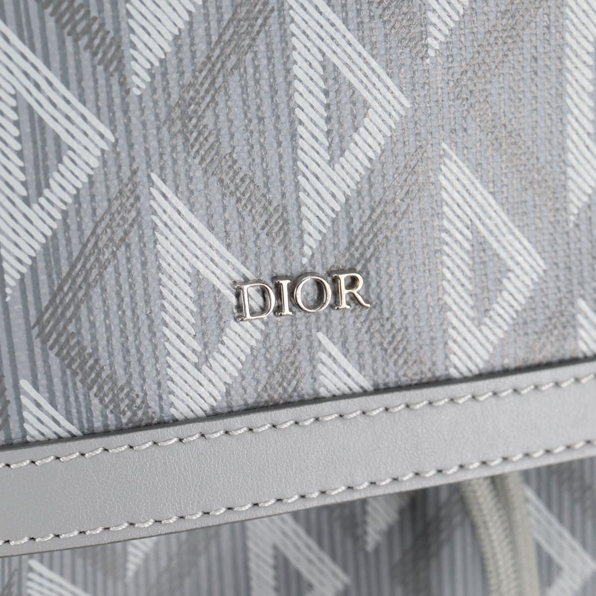 Christian Dior CD Diamond Backpack PVC Gray Auth 118893M