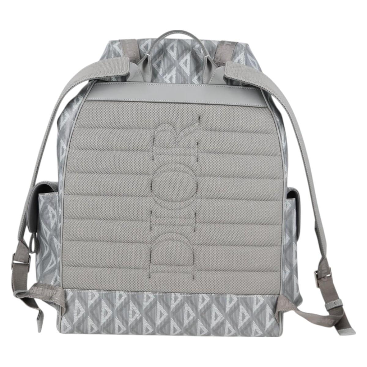 Christian Dior CD Diamond Backpack PVC Gray Auth 118893M