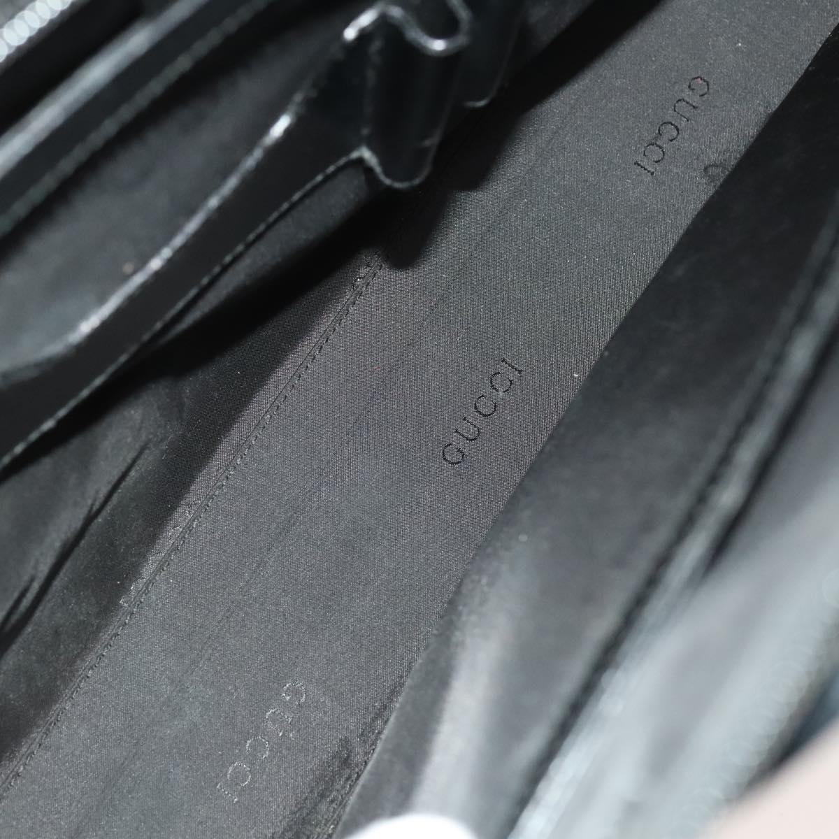 GUCCI Hand Bag Nylon Black Silver 015 3707 Auth 118899