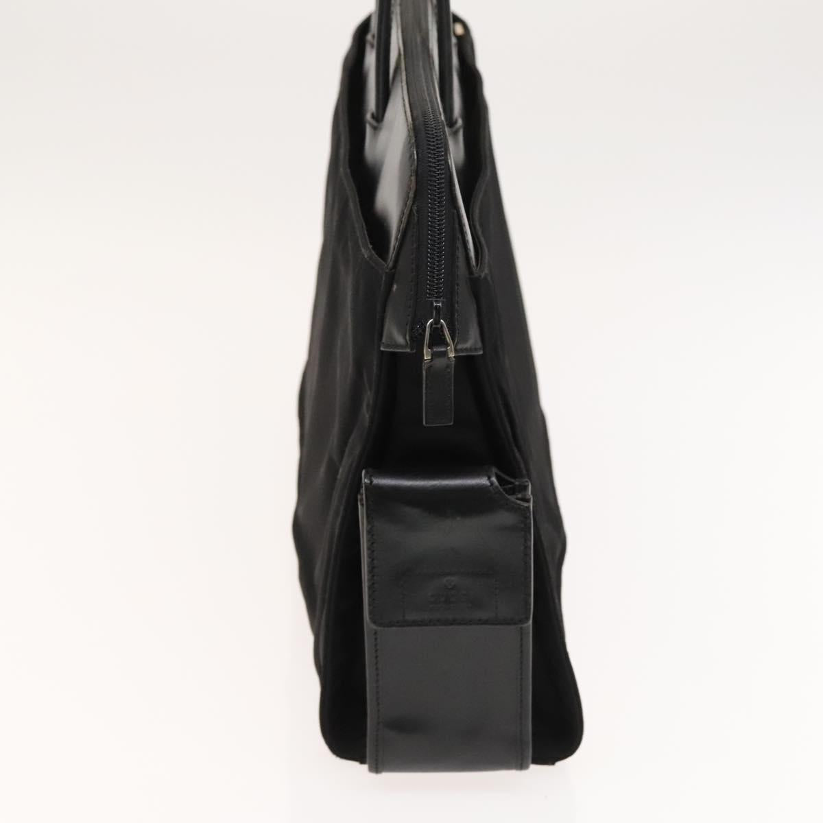 GUCCI Hand Bag Nylon Black Silver 015 3707 Auth 118899