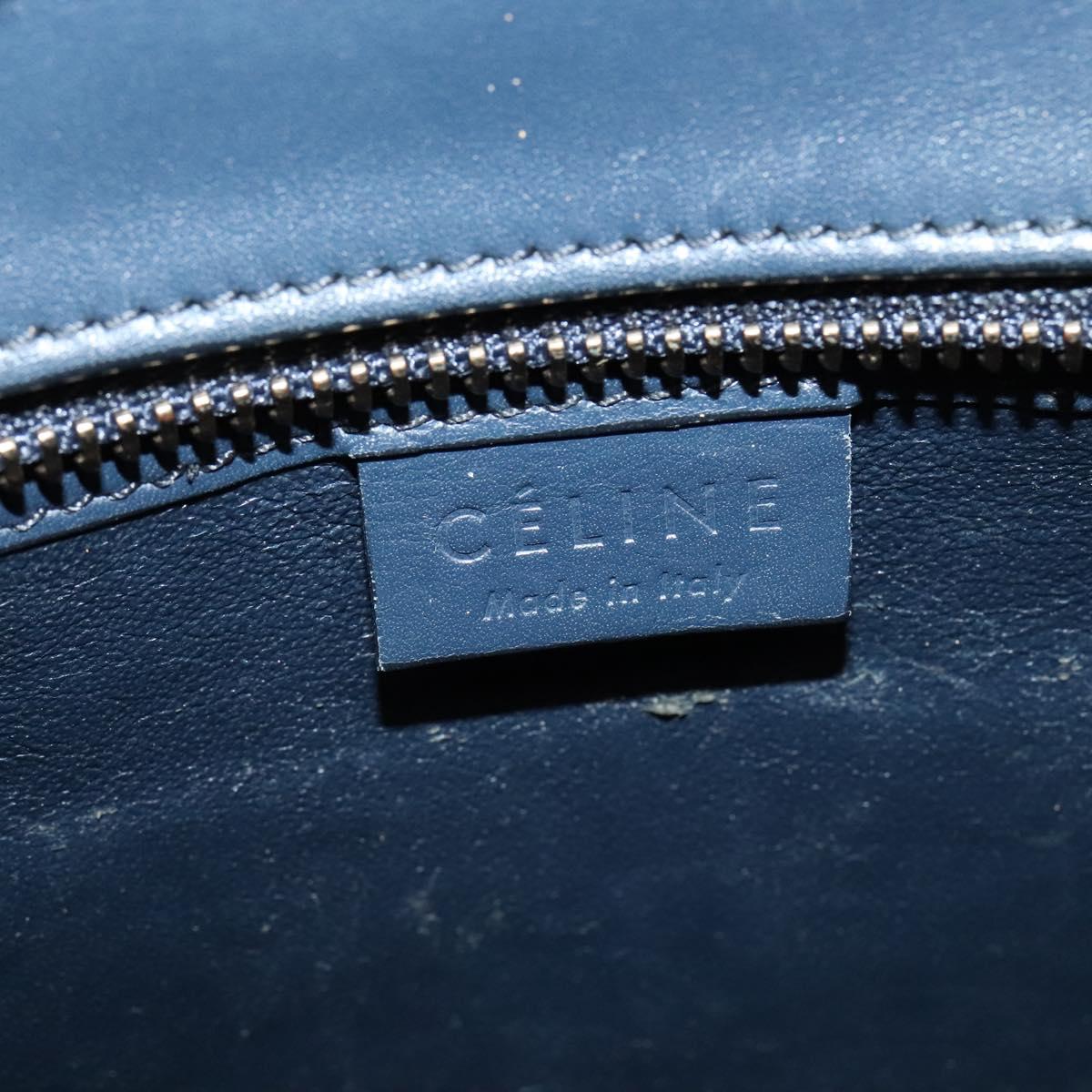 CELINE Luggage Micro Hand Bag Leather 2way Beige Gold Auth 118902