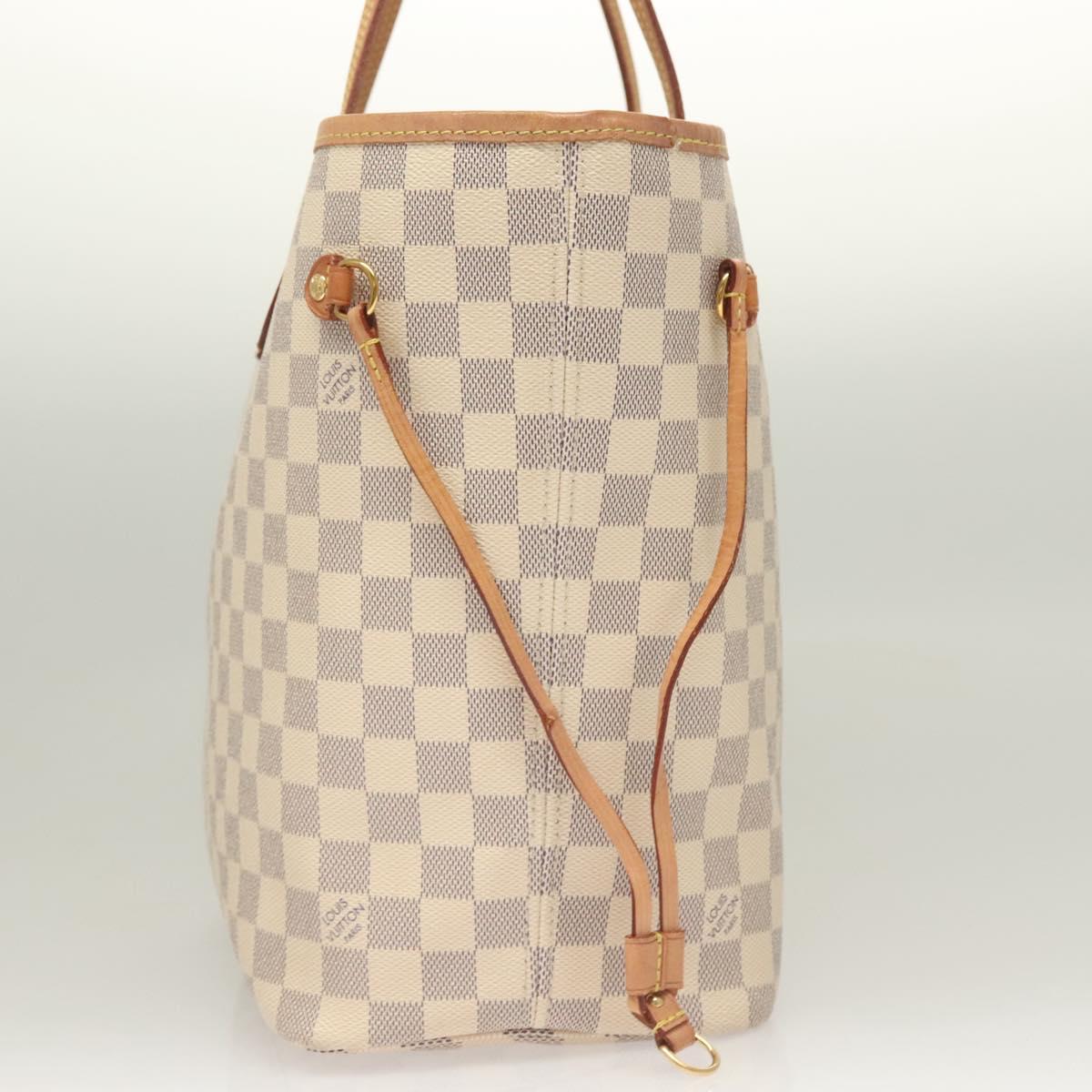 LOUIS VUITTON Damier Azur Neverfull MM Tote Bag N41605 LV Auth 118906