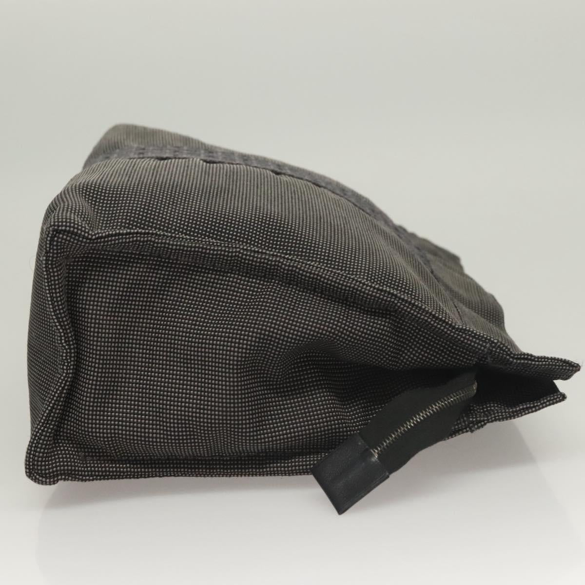 HERMES Her Line Clutch Bag Canvas Gray Auth 118940