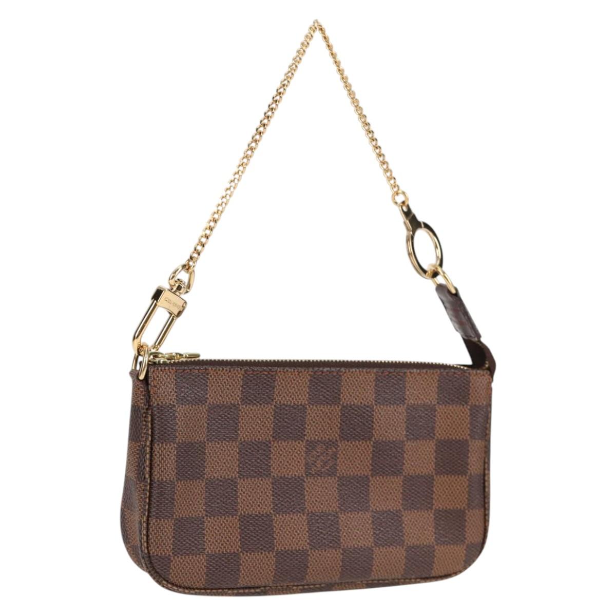 LOUIS VUITTON Damier Ebene Mini Pochette Accessoires Pouch N58009 Auth 118951V
