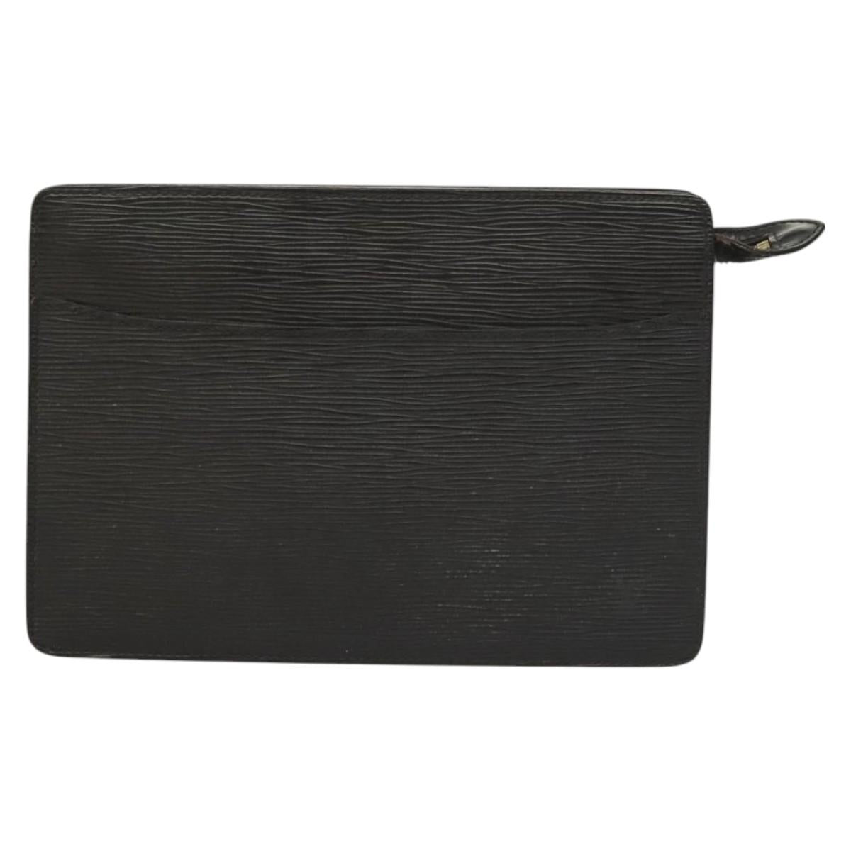 LOUIS VUITTON Epi Pochette Homme Clutch Bag Black Noir M52522 LV Auth 119003