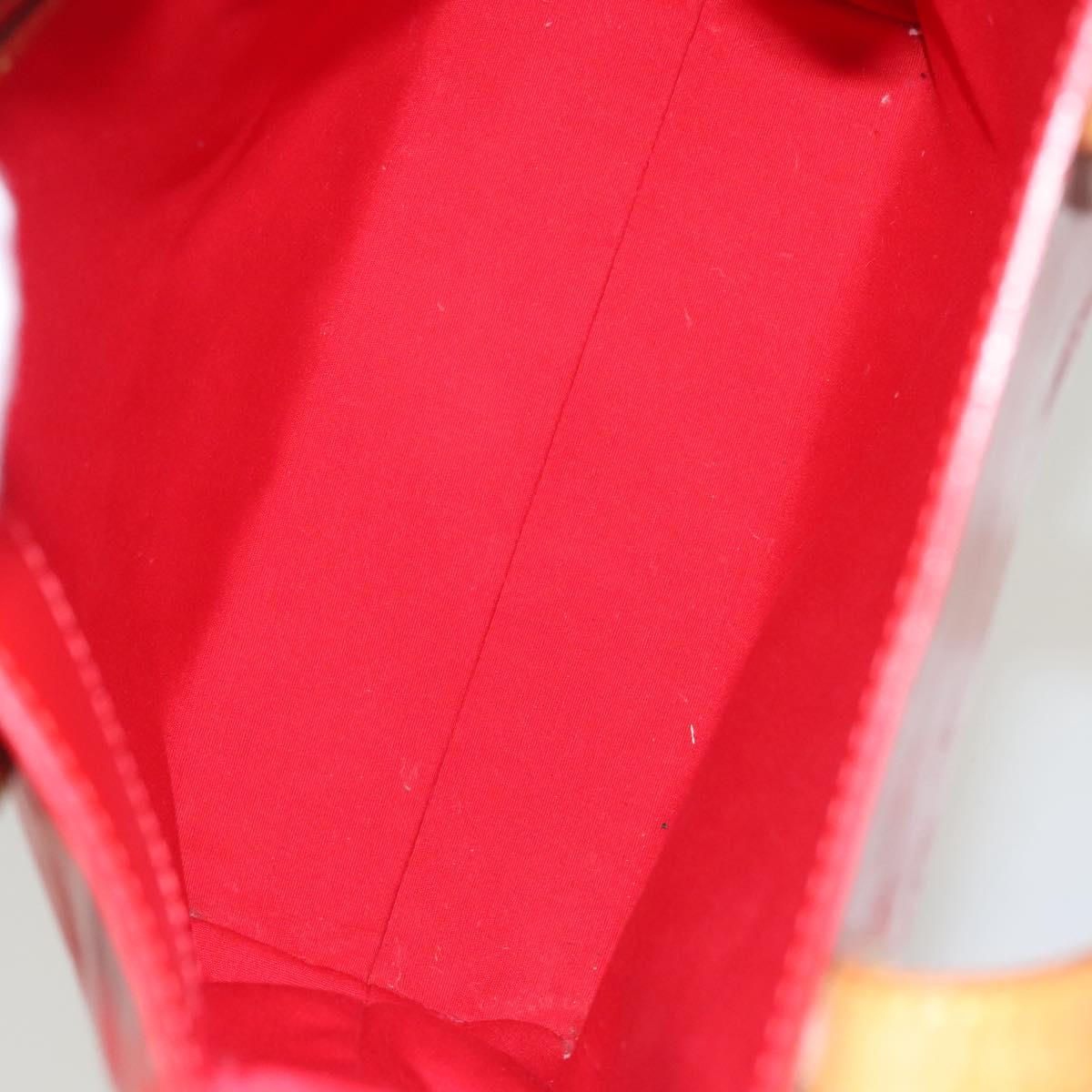 LOUIS VUITTON Monogram Vernis Reade MM Hand Bag Red Rouge M91086 LV Auth 119019