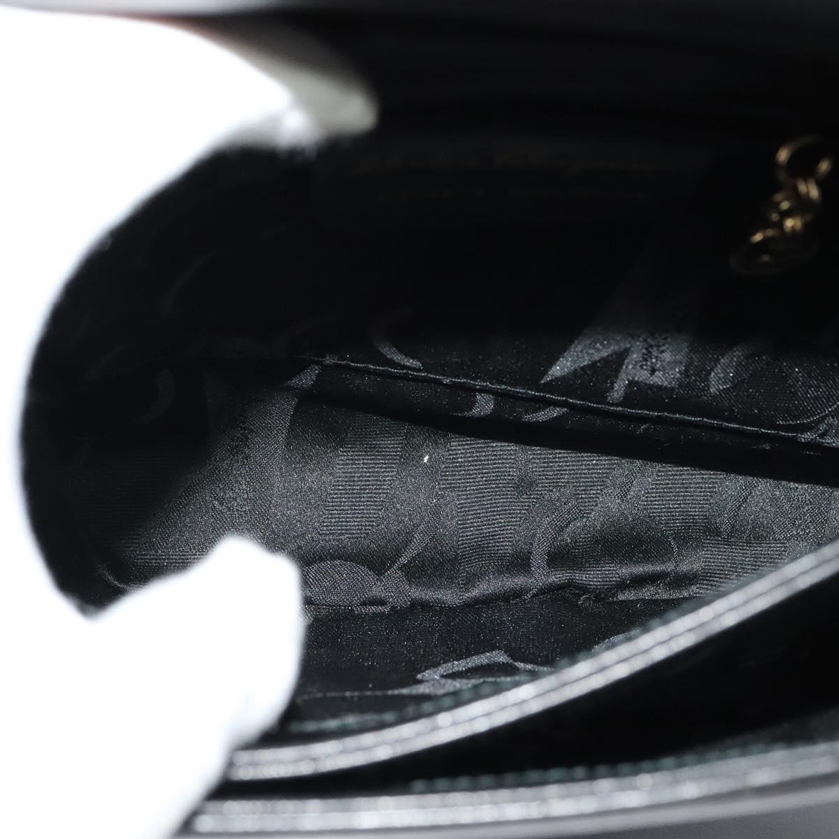 Salvatore Ferragamo Hand Bag Leather 2way Black Gold Auth 119032