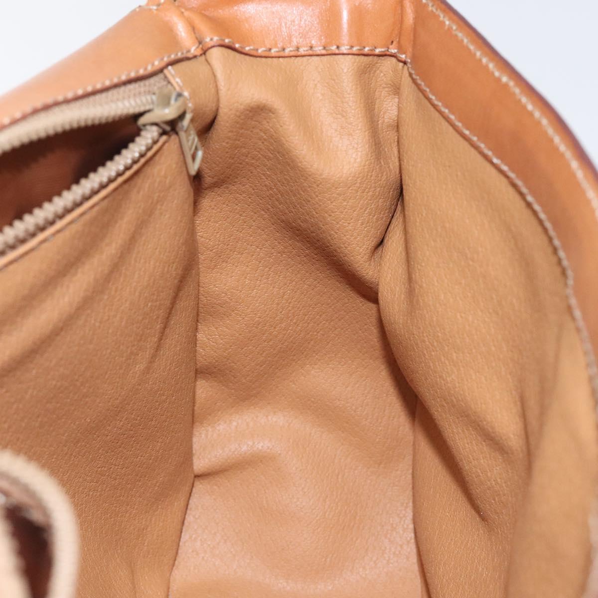 CELINE Macadam Canvas Shoulder Bag PVC Brown Gold Auth 119057