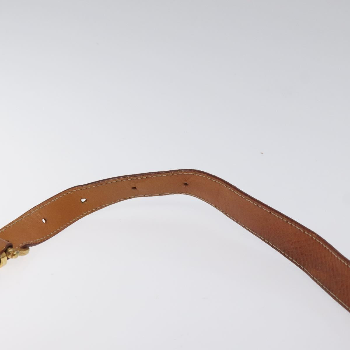 CELINE Macadam Canvas Shoulder Bag PVC Brown Gold Auth 119057