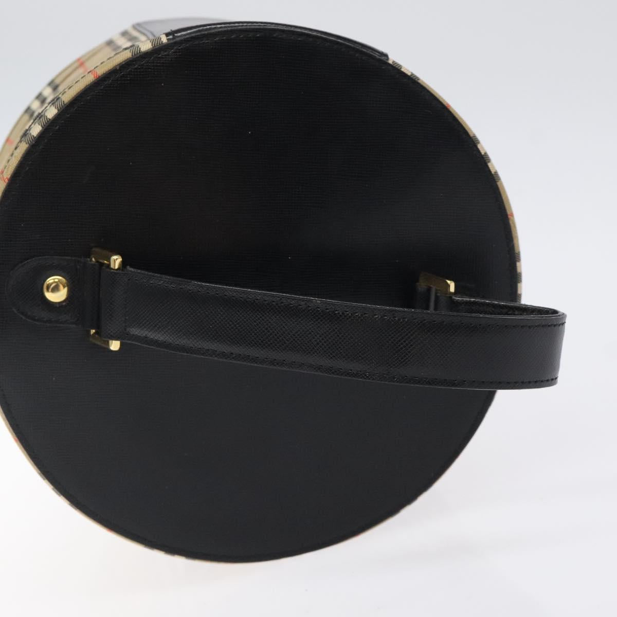 Burberrys Nova Check Vanity Pouch Canvas Beige Gold Auth 119070