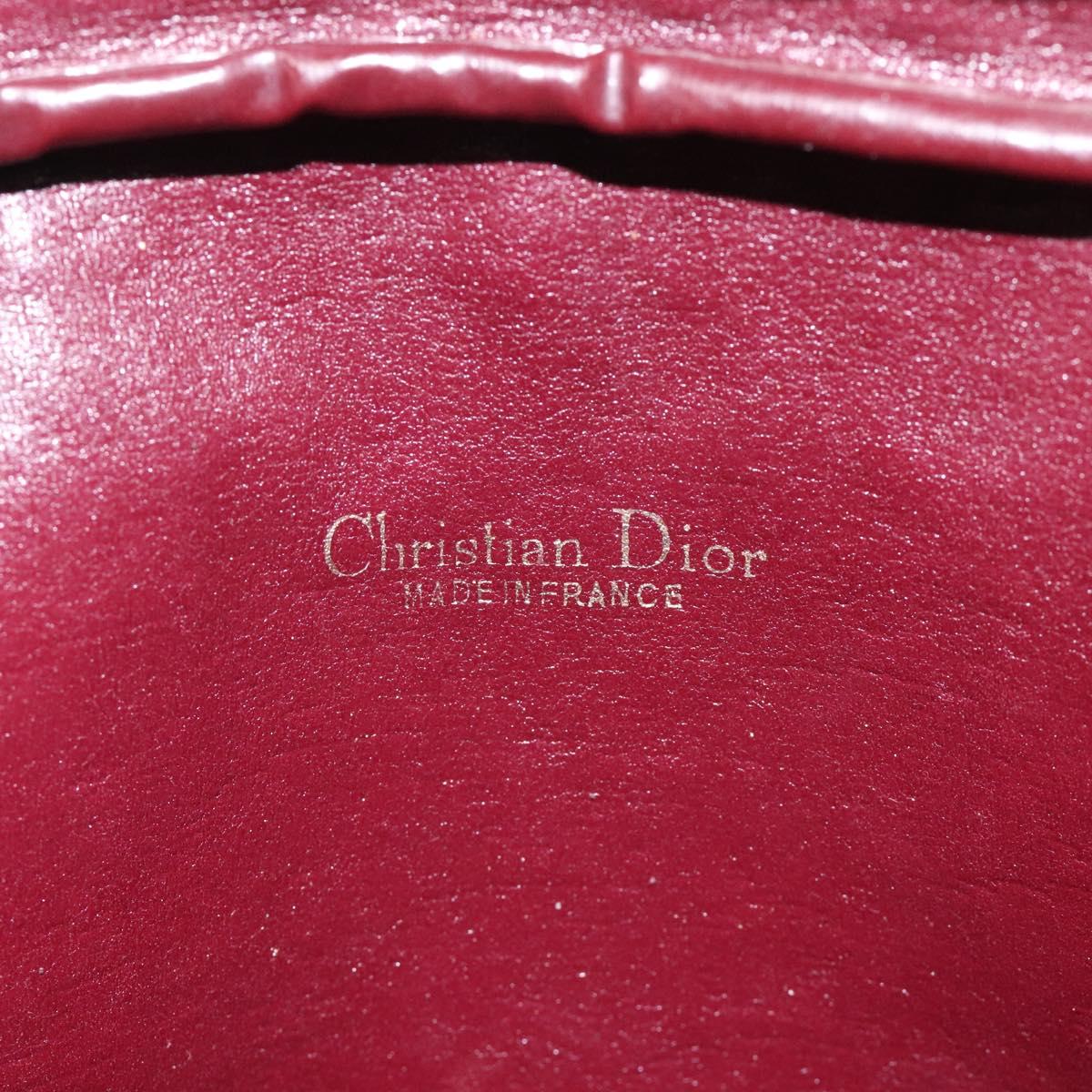 Christian Dior Trotter Canvas Hand Bag Red Gold Auth 119073