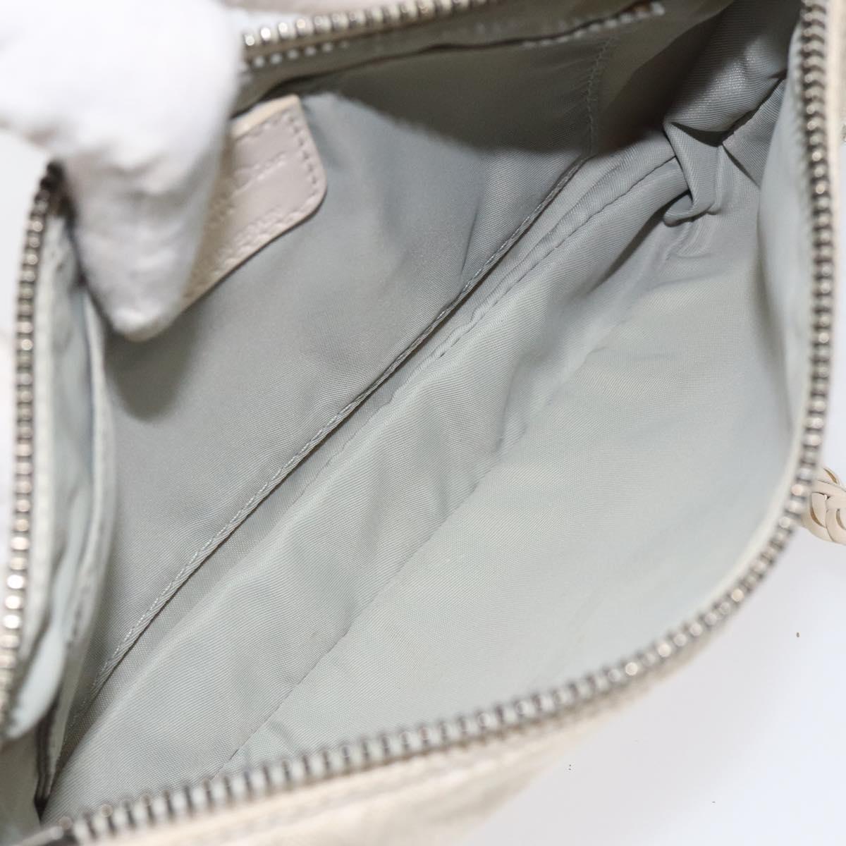 Christian Dior Trotter Canvas Shoulder Bag White Auth 119092