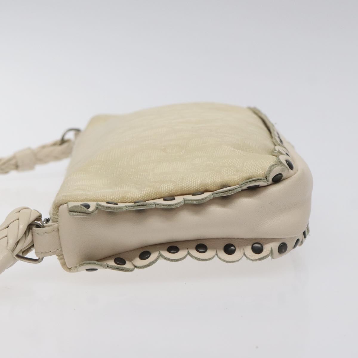 Christian Dior Trotter Canvas Shoulder Bag White Auth 119092A