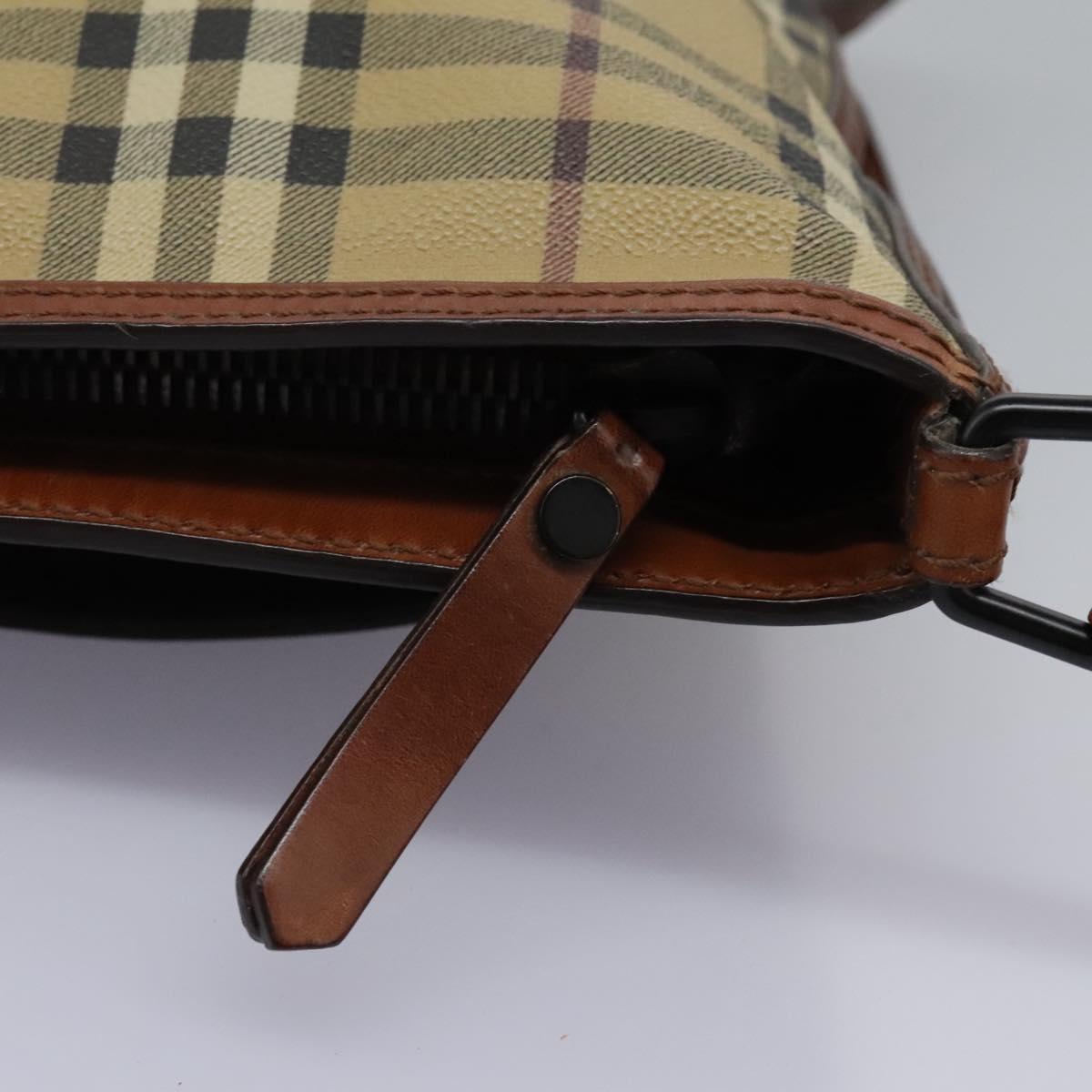 BURBERRY Nova Check Shoulder Bag PVC Beige Auth 119094