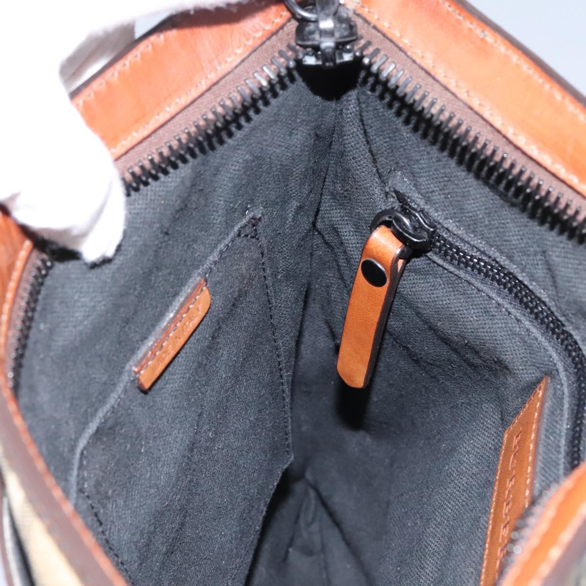 BURBERRY Nova Check Shoulder Bag PVC Beige Auth 119094