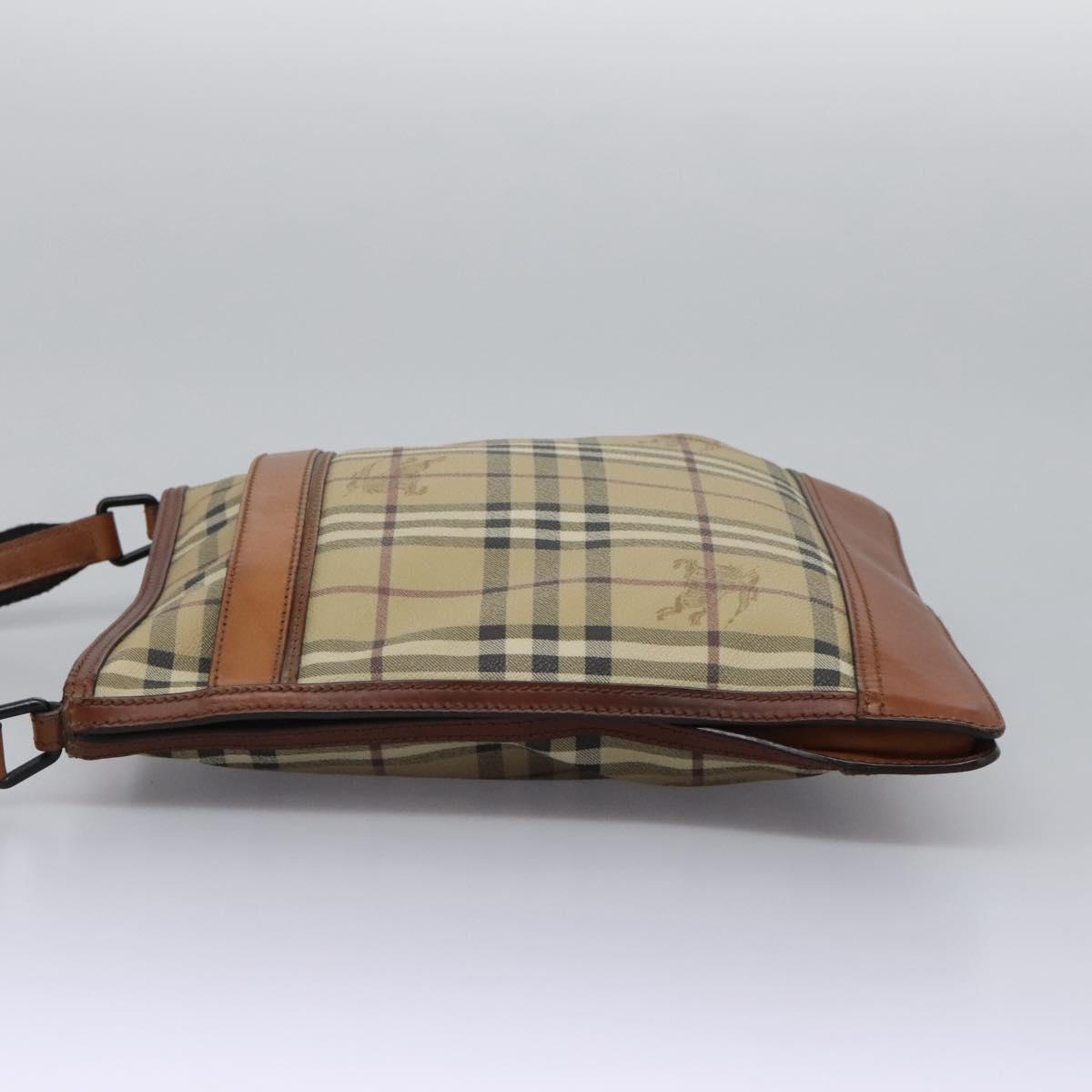 BURBERRY Nova Check Shoulder Bag PVC Beige Auth 119094