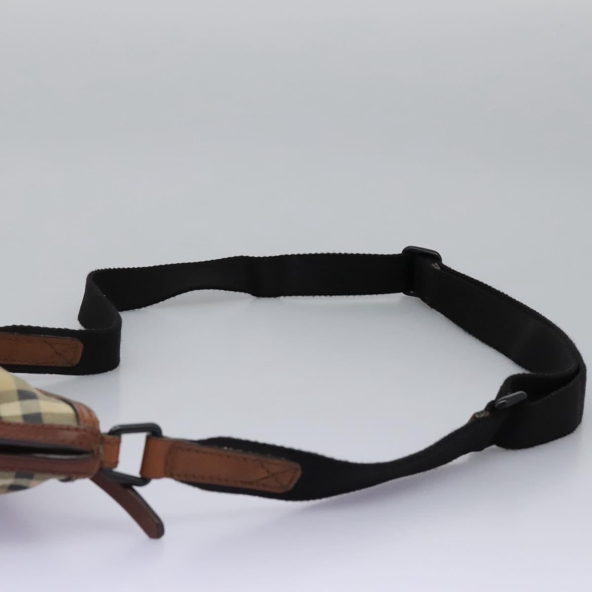 BURBERRY Nova Check Shoulder Bag PVC Beige Auth 119094