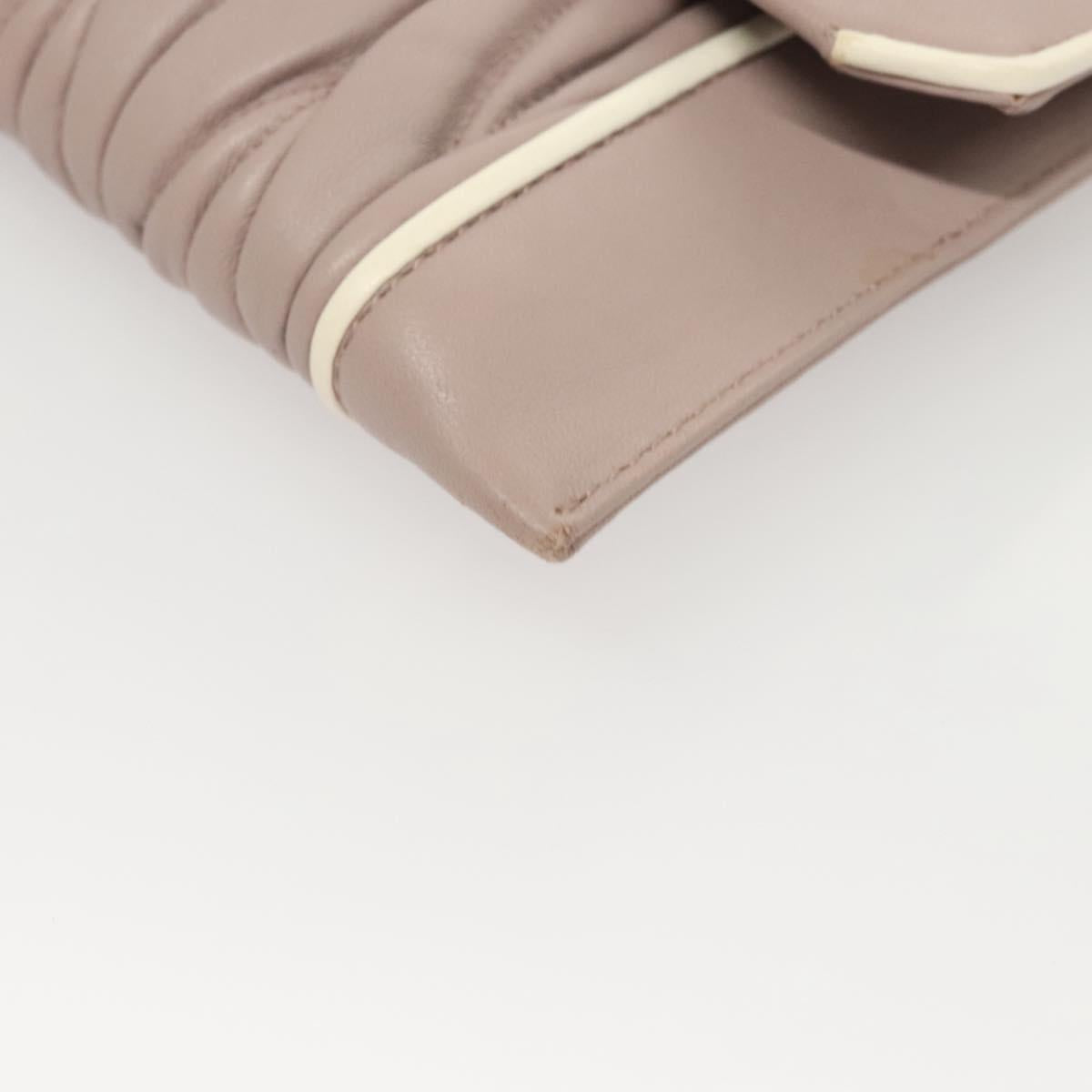 Miu Miu Matelasse Chain Shoulder Bag Leather Pink Auth 119144