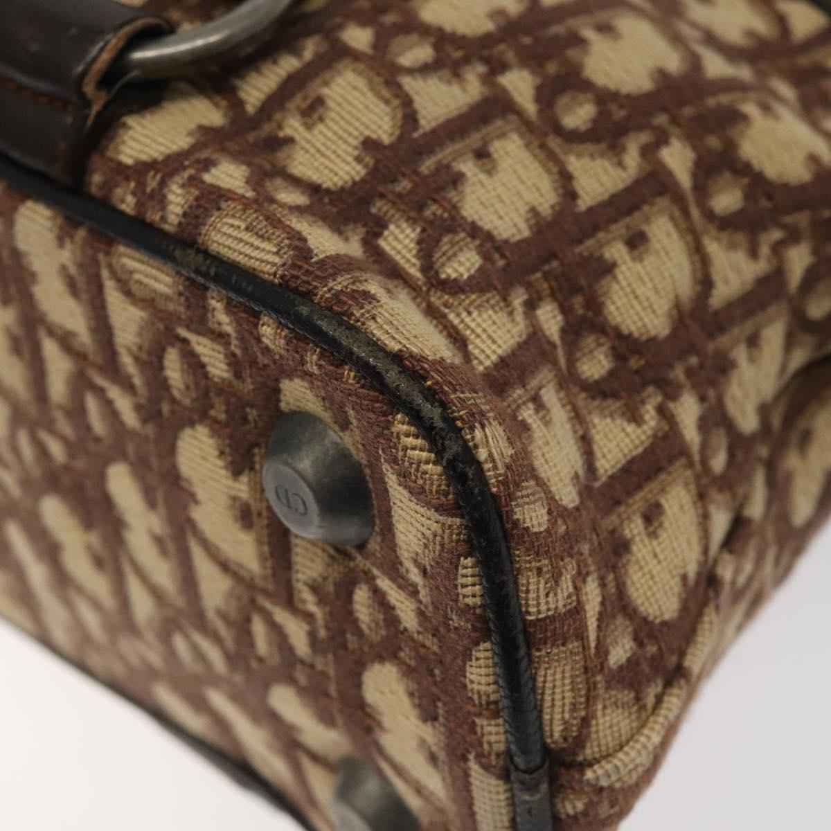 Christian Dior Trotter Canvas Hand Bag Brown Auth 119161