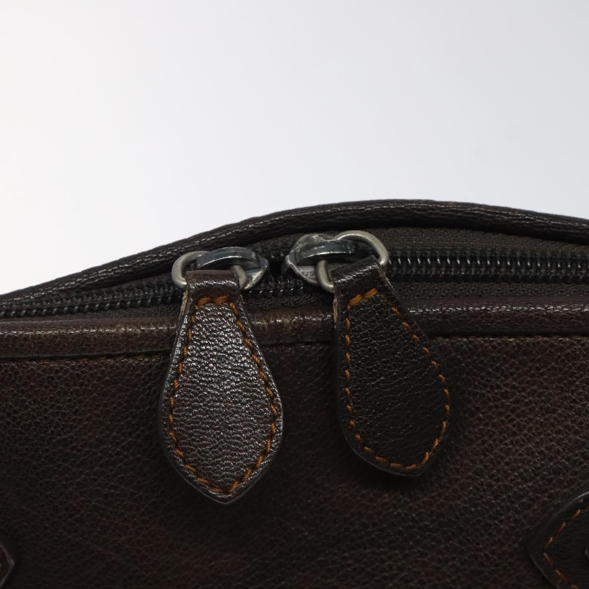 Christian Dior Trotter Canvas Hand Bag Brown Auth 119161