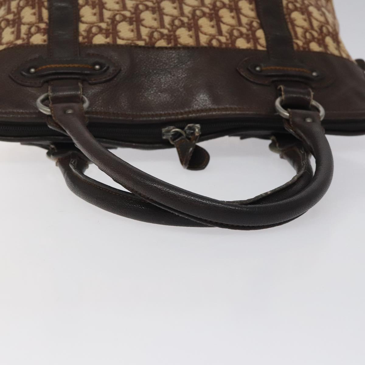 Christian Dior Trotter Canvas Hand Bag Brown Auth 119161