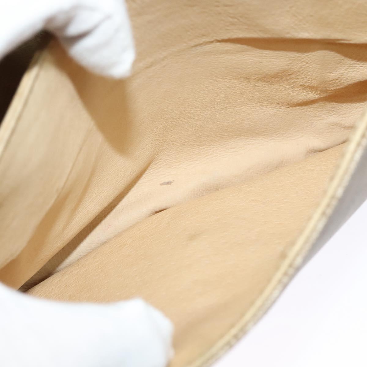 CELINE Macadam Canvas Shoulder Bag PVC Beige Gold Auth 119185