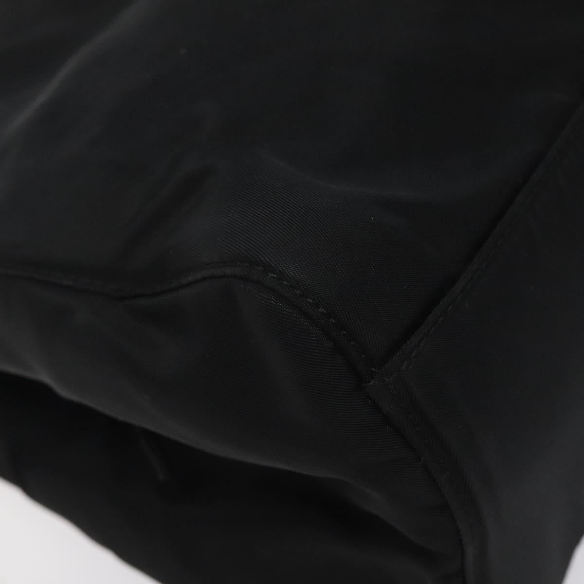 PRADA Hand Bag Nylon Plastic Black Silver Auth 119188