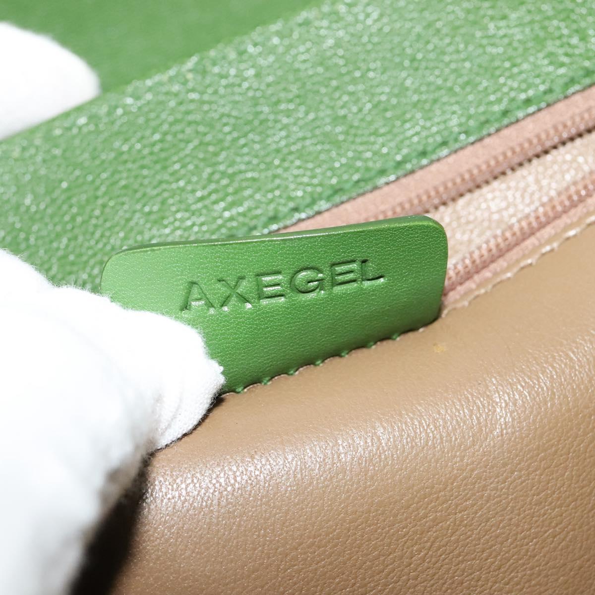 BVLGARI Chandra Hand Bag Leather Gold Green Auth 119194