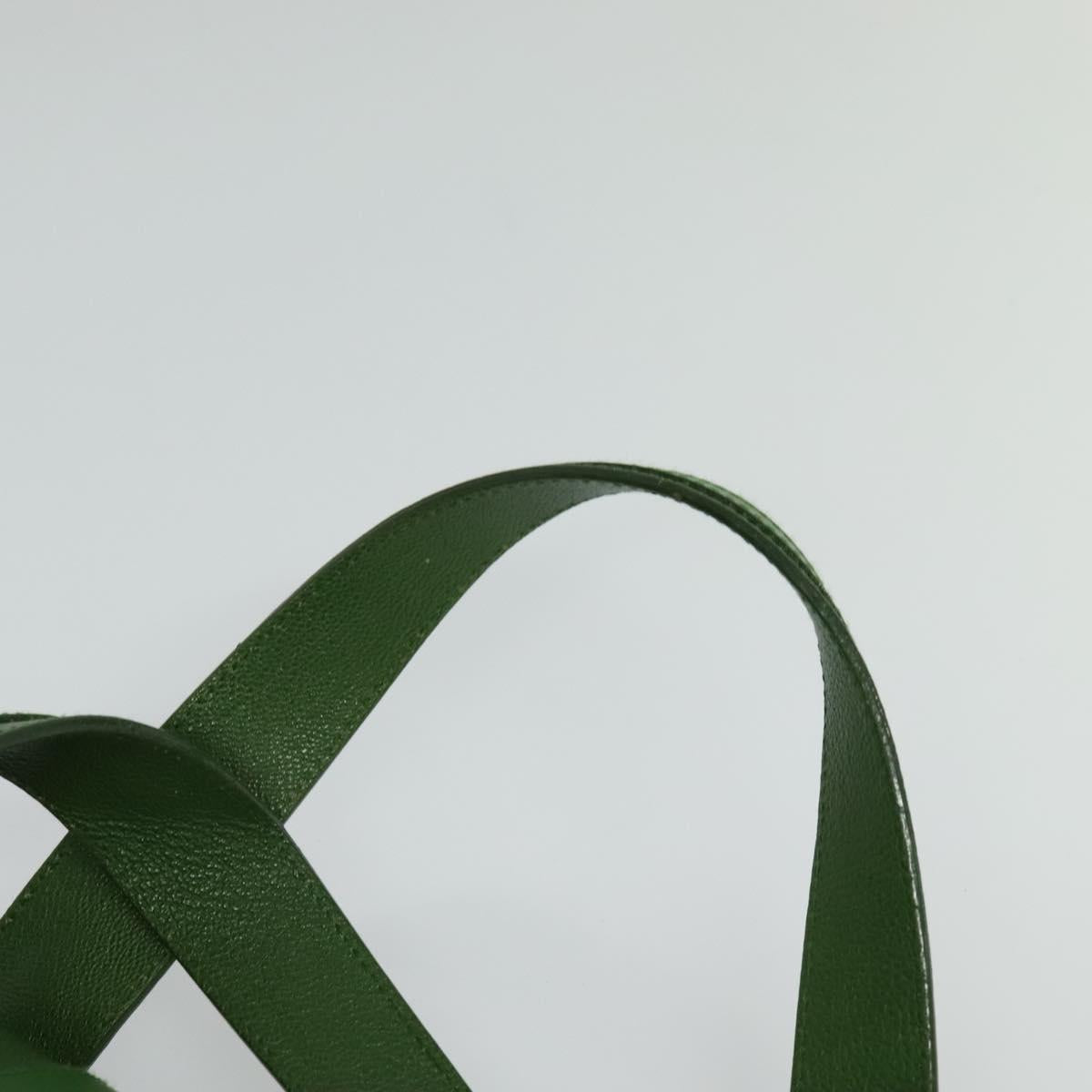 BVLGARI Chandra Hand Bag Leather Gold Green Auth 119194