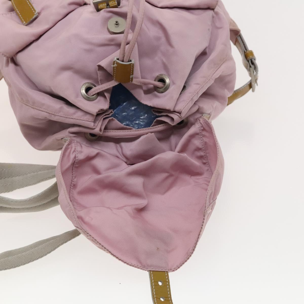 PRADA Backpack Nylon Pink Silver Auth 119214