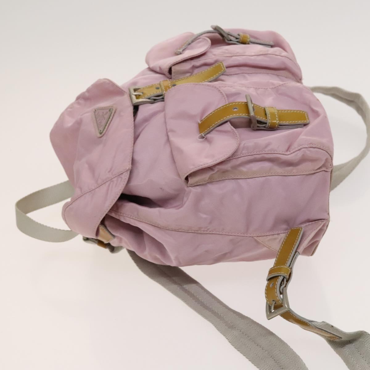 PRADA Backpack Nylon Pink Silver Auth 119214
