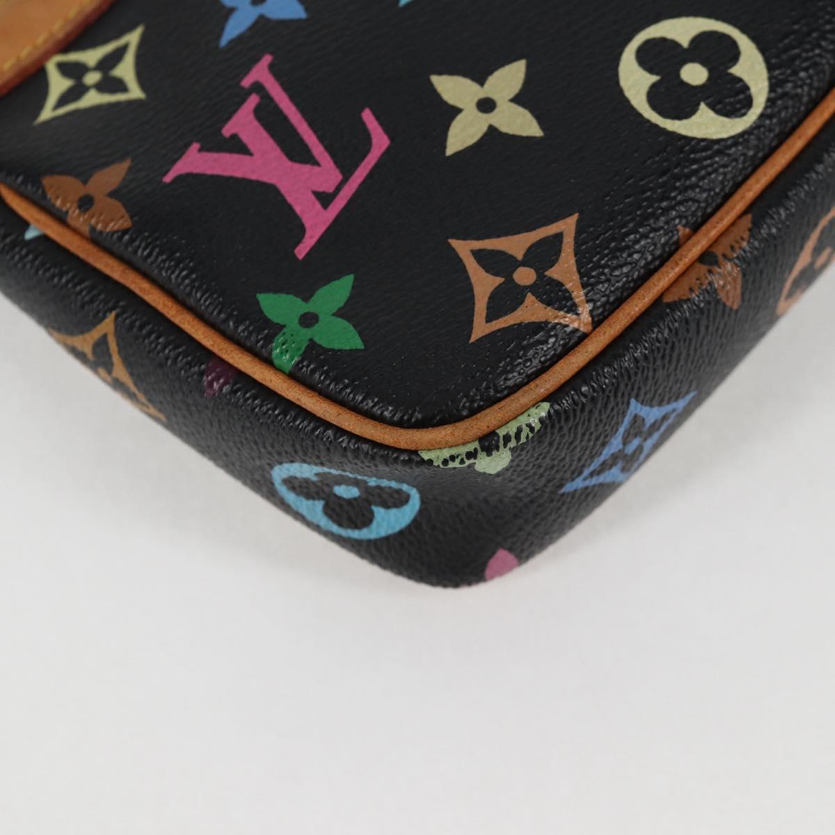 LOUIS VUITTON Monogram Multicolor Pochette Accessoires Black M92648 Auth 119219V