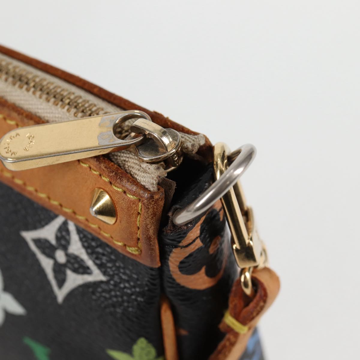 LOUIS VUITTON Monogram Multicolor Pochette Accessoires Black M92648 Auth 119219V