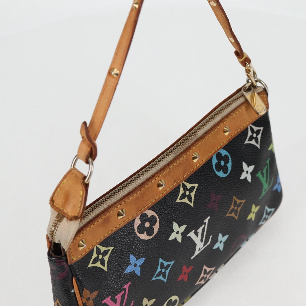 LOUIS VUITTON Monogram Multicolor Pochette Accessoires Black M92648 Auth 119219V