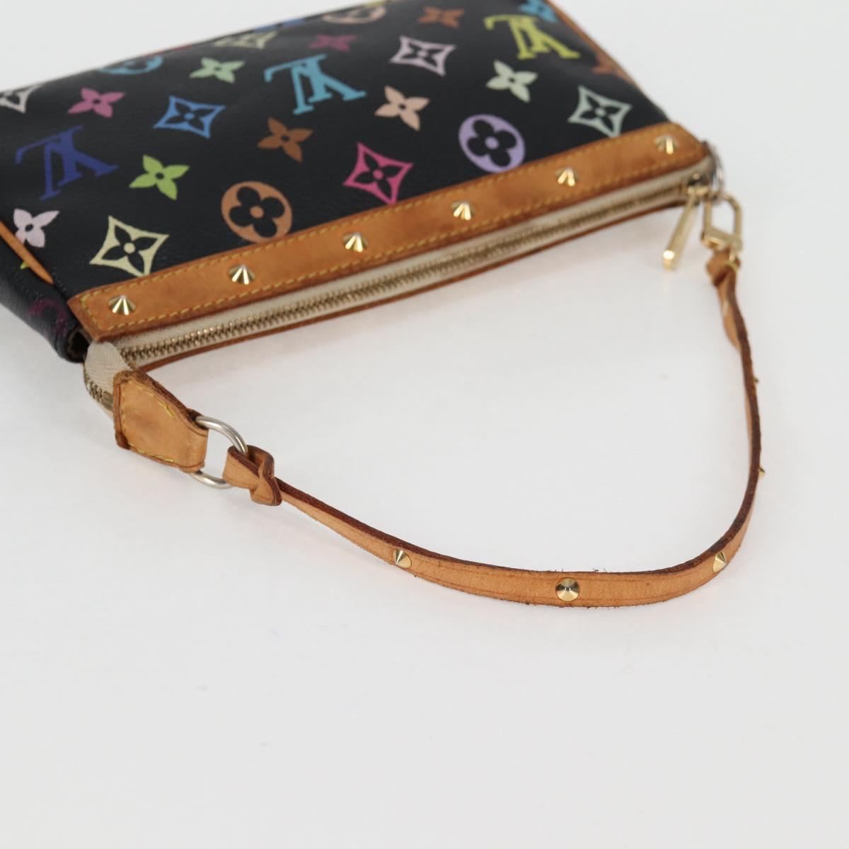 LOUIS VUITTON Monogram Multicolor Pochette Accessoires Black M92648 Auth 119219V