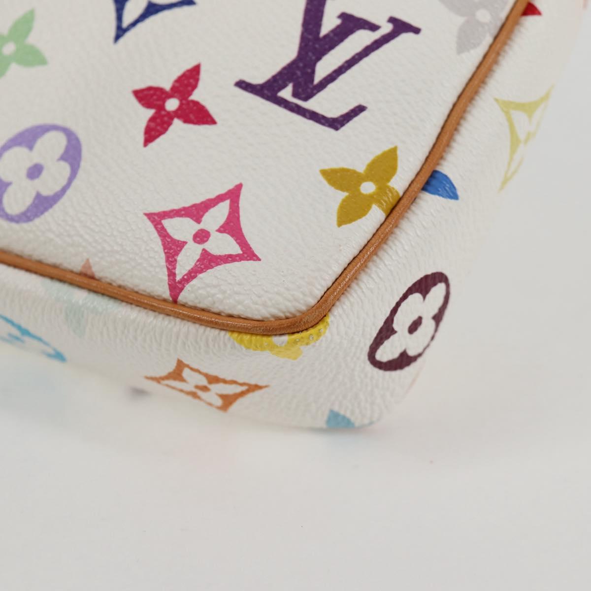 LOUIS VUITTON Multicolor Pochette Accessoires Pouch White M92649 Auth 119220SV