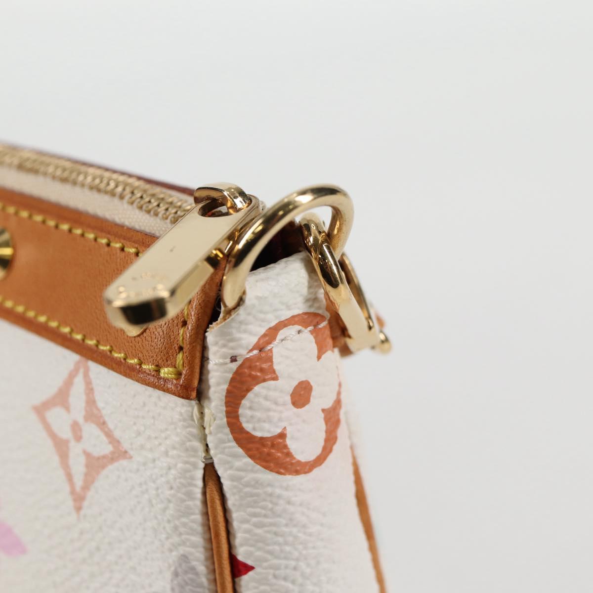 LOUIS VUITTON Multicolor Pochette Accessoires Pouch White M92649 Auth 119220SV