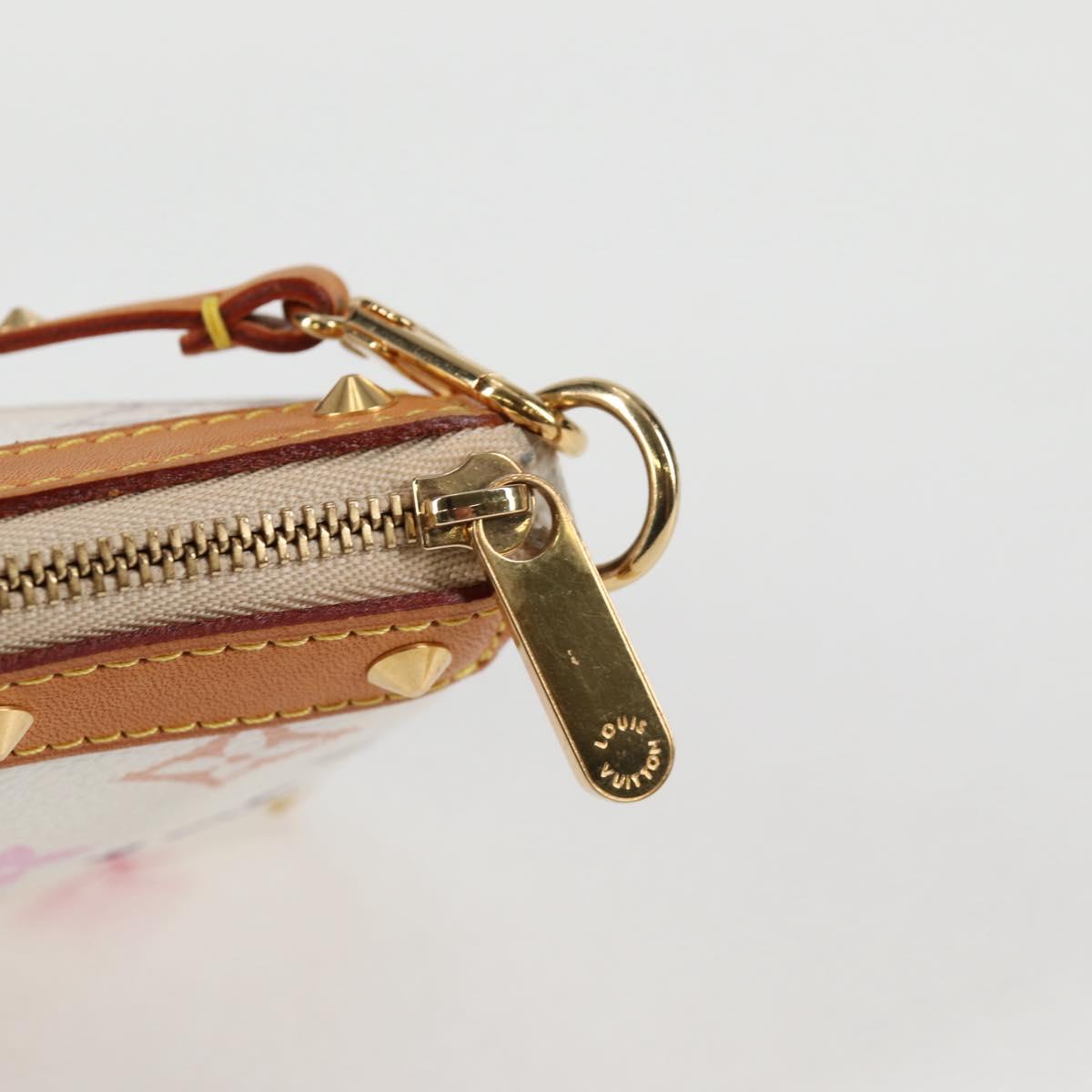 LOUIS VUITTON Multicolor Pochette Accessoires Pouch White M92649 Auth 119220SV