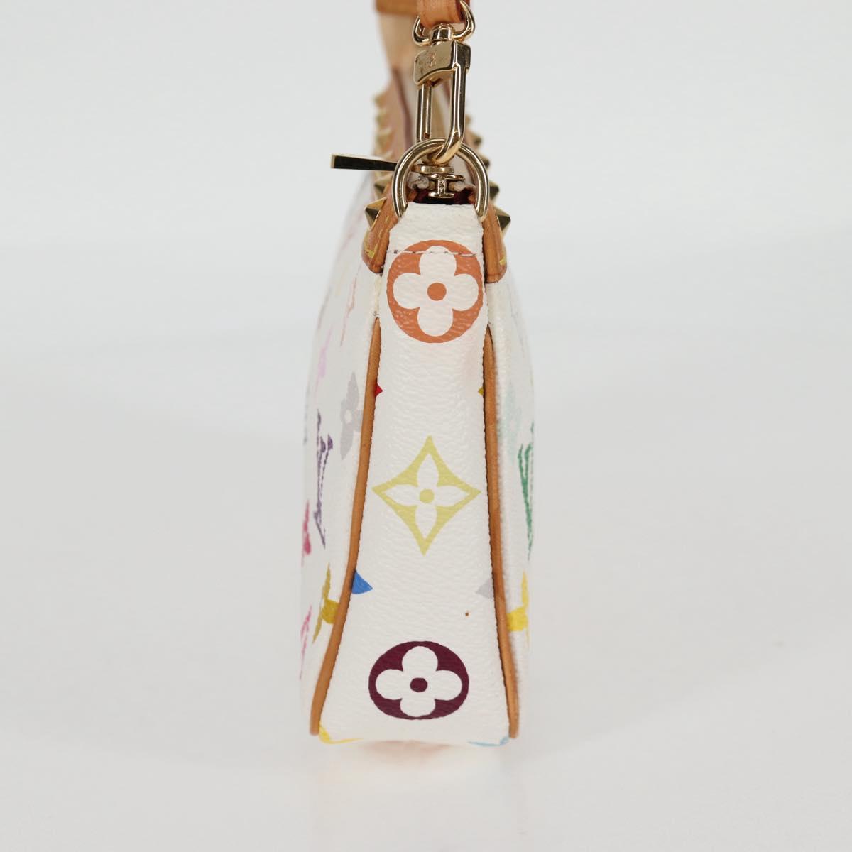 LOUIS VUITTON Multicolor Pochette Accessoires Pouch White M92649 Auth 119220SV