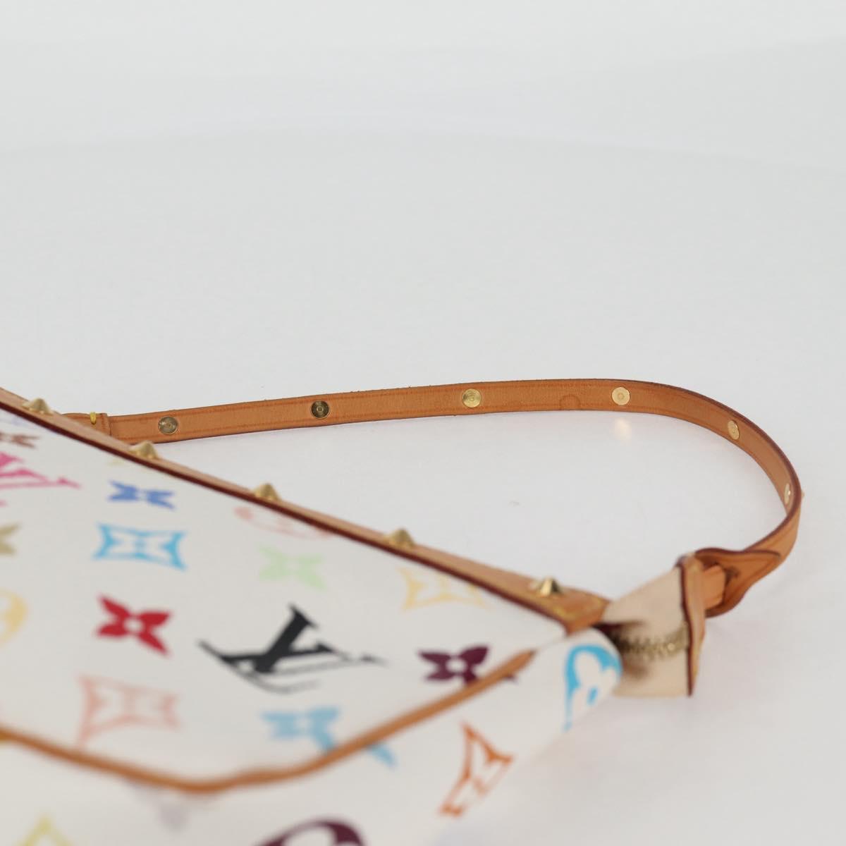 LOUIS VUITTON Multicolor Pochette Accessoires Pouch White M92649 Auth 119220SV