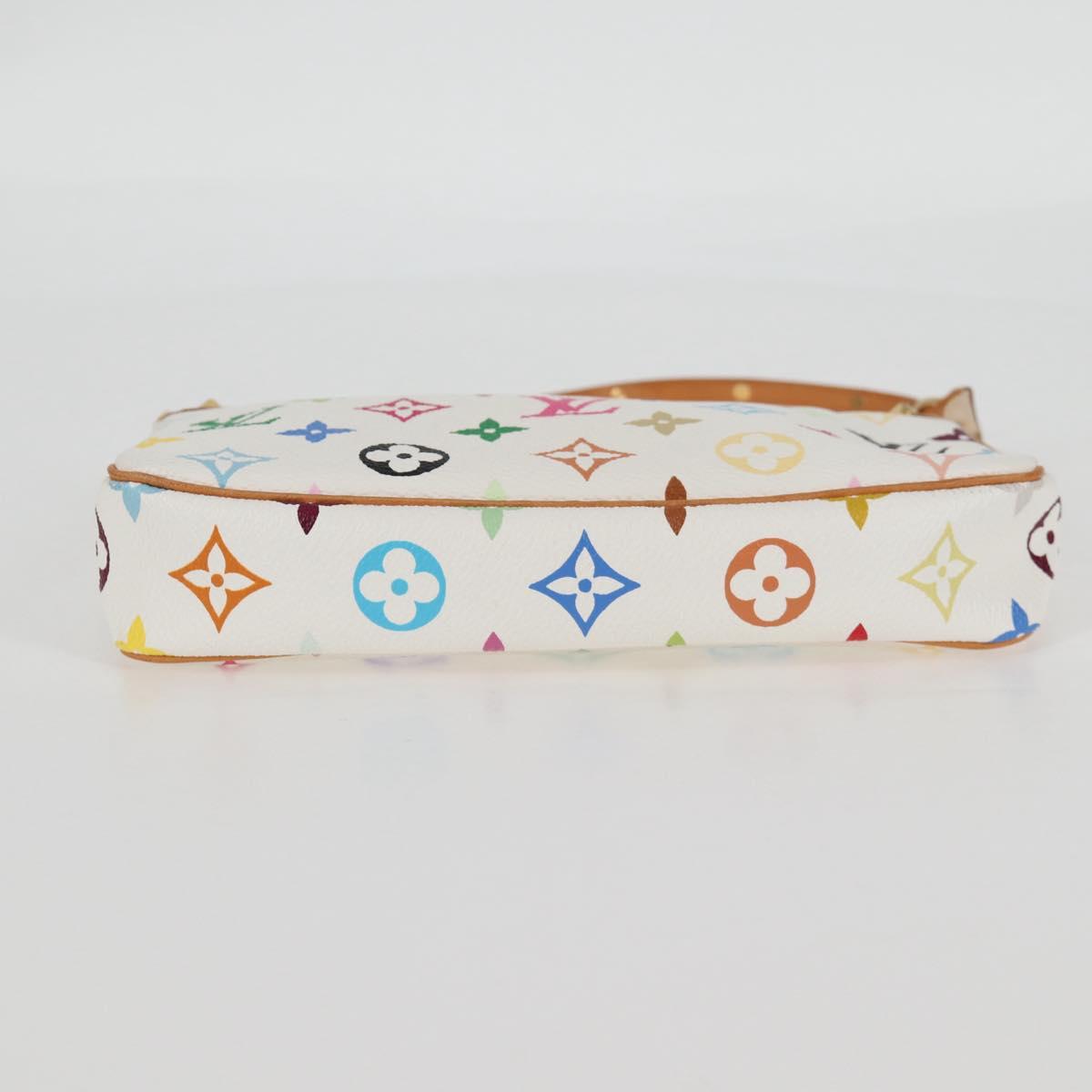 LOUIS VUITTON Multicolor Pochette Accessoires Pouch White M92649 Auth 119220SV